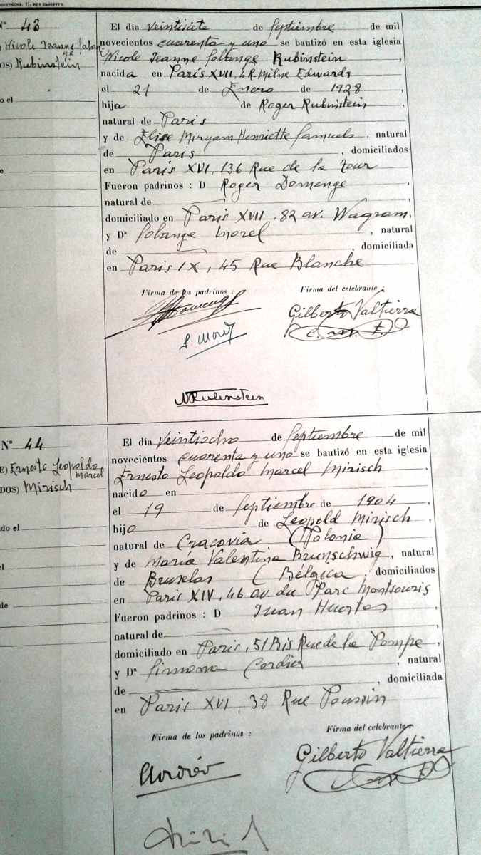 A sample of a falsified entry in the baptismal register. Photo: Claretian archives