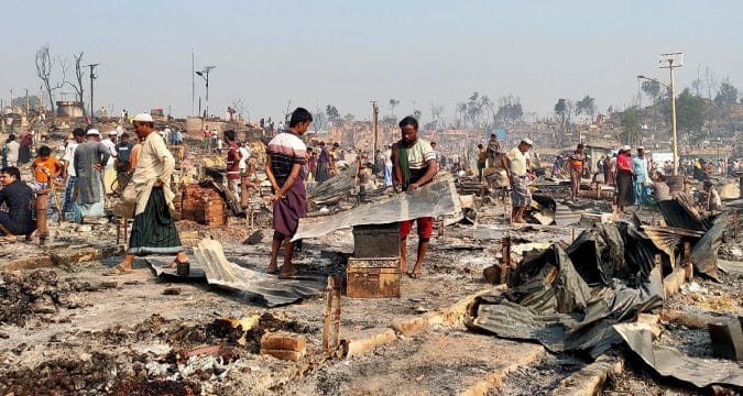 Caritas says people safe after fire at Rohingya refugee camp