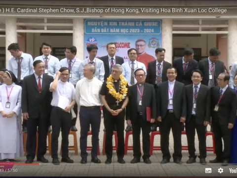 Cardinal Stephen visiting Hoa Binh Xuan Loc College, Vietnam