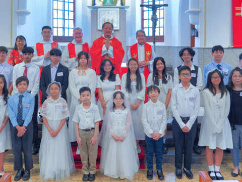 First communion and confirmation at Rosary Church