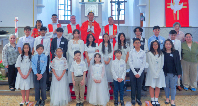 First communion and confirmation at Rosary Church