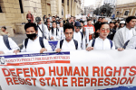 Church groups join calls for an end to human rights violations during the observance of Human Rights Day in Manila on December 10. Photo: UCAN/Jhun Dantes