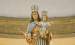 The statue of Mary and the Christ Child at the main altar of the Minor Basilica of Our Lady of Sheshan in Shanghai, China. File photo: CNS