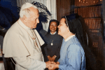 Sister Goretti Wong meets Pope St. John Paul II in the 1980s.
