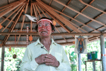 A deacon prays in a chapel in Wijint, a village in the Peruvian Amazon, in August 2019. Photo: CNS/Reuters