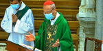 Cardinal Tong celebrating Sunday Mass on February 16. Screen capture/HKDAVC
