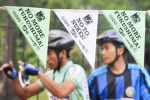 Anti-nuclear power activists prepare for a cycle ride during an event in Manila to mark the anniversary of the Fukushima nuclear meltdown disaster that occurred on 11 March 11 2011. Photo: UCAN/Jay Directo