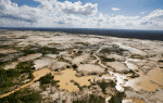 An area deforested by illegal gold mining in a zone known as Mega 14, in the southern Amazon region of Madre de Dios, Peru. File photo: CNS/Reuters
