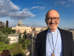 Cardinal Czerny on the terrace of the Jesuit residence in Rome on April 22. Photo: CNS/courtesy Cardinal Czerny)