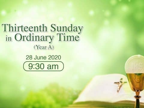 Mass for Thirteenth Sunday in Ordinary Time Hong Kong, livestream, June 21, 9.30am  (GMT +8)