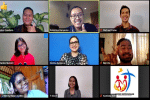 Father Antonius Haryanto, top centre, ejoins a sharing session during the Virtual Youth Day celebrations held from August 28 to 29. Photo: UCAN/supplied