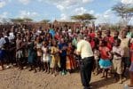 Archbishop Lazo of Jaro meets children from Holy Family Parish in Kaaleng, Kenya. Photo: UCAN/supplied