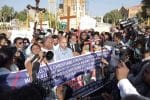 Christians protest at St. Patrick’s Church in Karachi on October 28. Photo UCAN/supplied