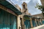 Closed shops near the Church of the Nativity in Bethlehem, West Bank. Photo: CNS/Reuters