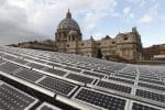 Solar panels on the roof of the Paul VI audience hall at the Vatican. Photo: CNS