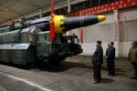 North Korean leader, Kim Jong Un, inspecting the Hwasong-12 (Mars-12) long-range strategic ballistic rocket in this undated photo released by the Korean Central News Agency. File photo: CNS photo/Reuters