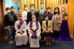 (Front, from left) Deacon Lam, Cardinal Tong and Victoria Yeung with the staff of the Diocesan Catechetical Centre and graduate representative Wong (back, third from right).