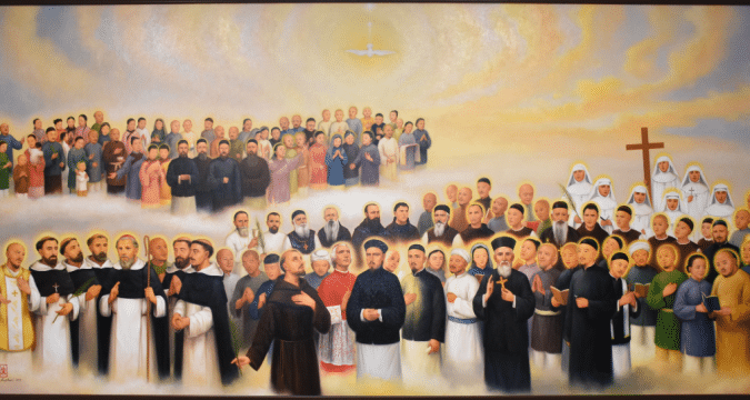 Cardinal Zen blesses painting of Chinese Martyrs in Yuen Long