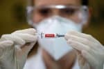 A nurse with China’s Sinovac vaccine, at the São Lucas Hospital of the Pontifical Catholic University of Rio Grande do Sul in Porto Alegre, Brazil. Photo: CNS/Reuters