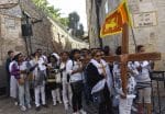 A procession on the Via Dolorosa in Jerusalem’s Old City in 2017. The path believed to be the one taken by Jesus to his crucifixion. File photo: CNS