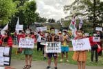 Young people in Cebu province stage a protest calling for the Philippine Supreme Court to rule against a new anti-terrorism law. Photo: UCAN/supplied