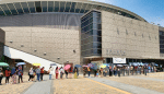 Migrant workers formed a long queue at a community testing centre in Ma On Shan on May 2.