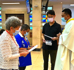 A welcoming ceremony for new members of the Apostleship of Prayer on June 13.