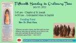 Fifteenth Sunday in Ordinary time. Anticipated Mass (Saturday evening) from St. Joseph's Church, Cen...
