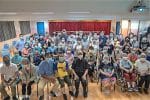 Bishop Ha and Father Hadiartio together with the elderly at St. Edward’s parish, Lam Tin on July 25.