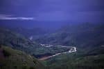 A view across the Ruzizi River near Bukavu, Congo, of mountains and Rwanda in 2014. Photo: CNS/Sam Phelps, CRS