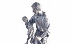 A statue of St. Joseph and the Infant Jesus the Cathedral of Our Lady of Angels, Los Angeles.
