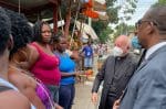 Archbishop Paglia meets residents of Port-au-Prince during his October 17 to 19 visit to Haiti. Photo: CNS/courtesy Pontifical Academy for Life
