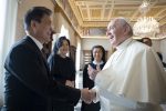 Pope Francis meeting with South Korean president, Moon, at the Vatican on October 29. Photo: CNS/Vatican Media