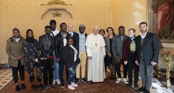Pope welcomes first group of asylum-seekers from Cyprus