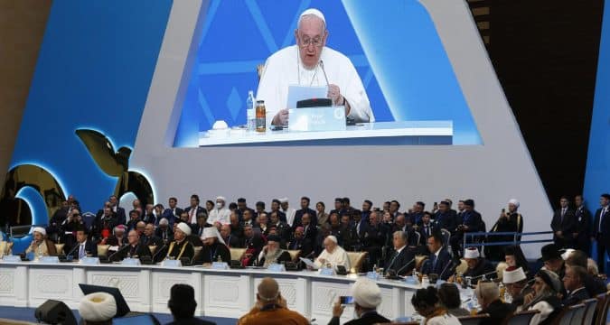 Pope Francis arrives for congress in Kazakhstan