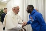 Pope welcomes migrant he’s been praying for since July