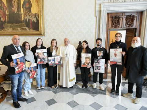 Pope meets with family members of Hamas hostages