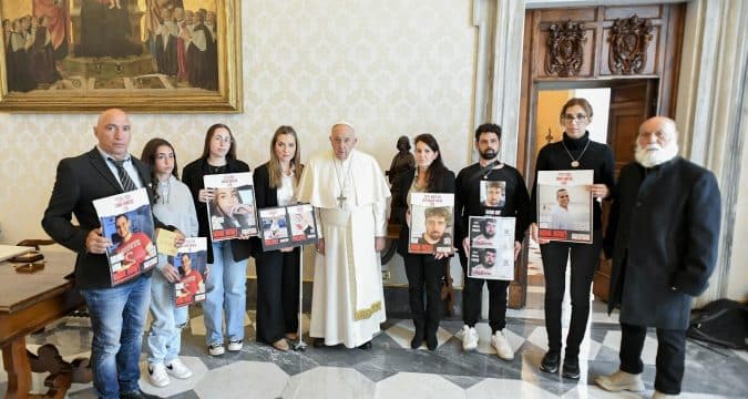 Pope meets with family members of Hamas hostages