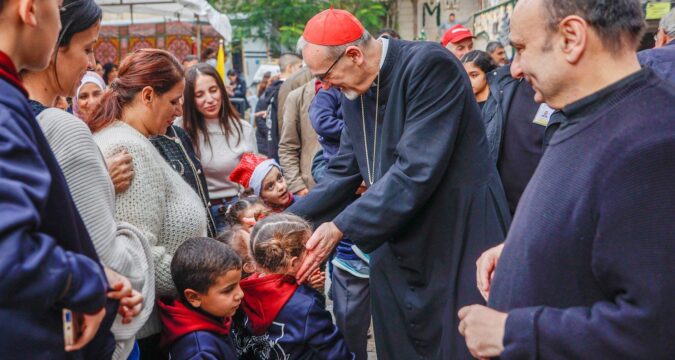 Latin patriarch of Jerusalem visits Gaza City’s Holy Family Parish before Christmas