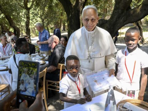 Pope Leo shares meal with the vulnerable at Castel Gandolfo